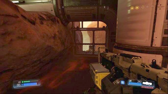Stand at the exit from the tunnel and look left - Doom: Advanced Research Complex Walkthrough - Doom: Walkthrough - Doom Game Guide & Walkthrough