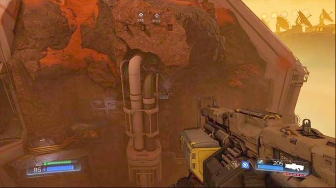 In order to use it you must climb to the top of the rock standing in the middle of the location (you will find armor there) - Doom: Advanced Research Complex Walkthrough - Doom: Walkthrough - Doom Game Guide & Walkthrough