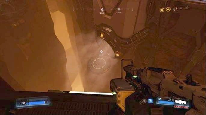 Further path leads to the tunnel marked on the radar - Doom: Advanced Research Complex Walkthrough - Doom: Walkthrough - Doom Game Guide & Walkthrough