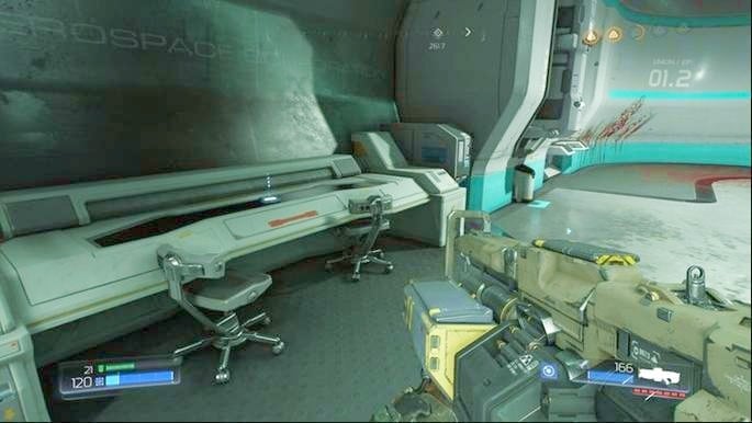 In the room behind the door you will fight a group of demons - Doom: Advanced Research Complex Walkthrough - Doom: Walkthrough - Doom Game Guide & Walkthrough