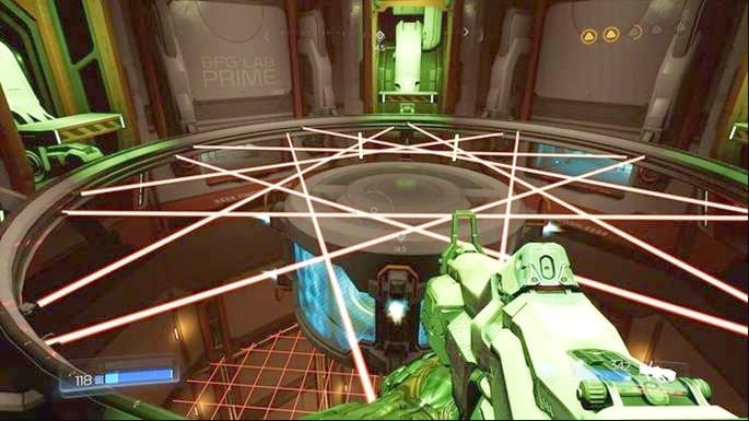 Walk to the other side and climb on the elevation in the middle - Doom: Advanced Research Complex Walkthrough - Doom: Walkthrough - Doom Game Guide & Walkthrough