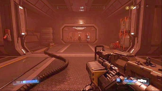 Now go back to the room with the panel you used before and this time go straight - Doom: Advanced Research Complex Walkthrough - Doom: Walkthrough - Doom Game Guide & Walkthrough