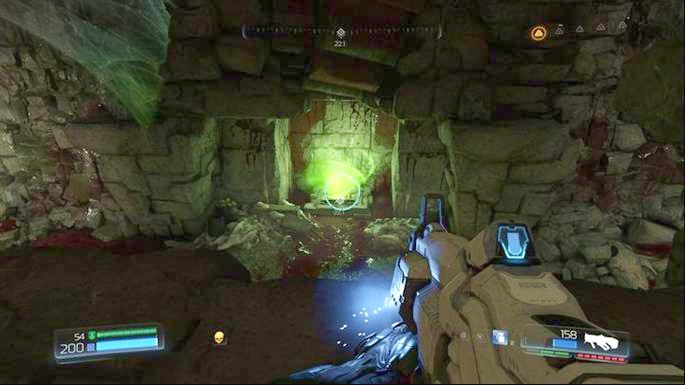 The previously mentioned teleport will take you to a room with yellow door - Doom: The Necropolis Walkthrough - Doom: Walkthrough - Doom Game Guide & Walkthrough