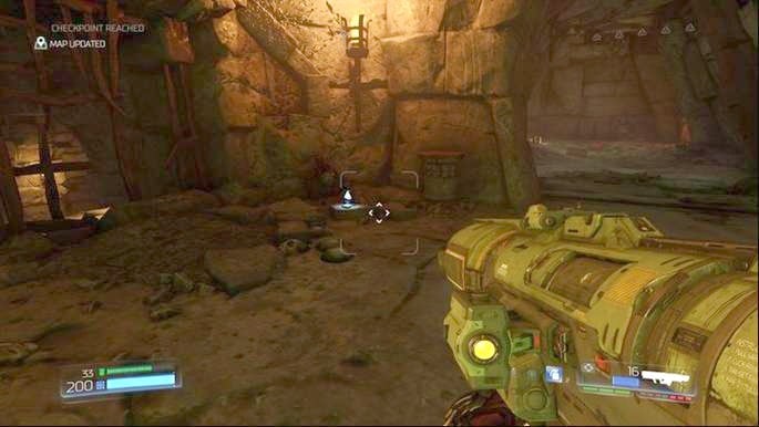 When you use the green teleport at the beginning of the level, on the other side you will notice a Data Log lying on the ground - Doom: All secrets in The Necropolis - Doom: Secrets - Doom Game Guide & Walkthrough