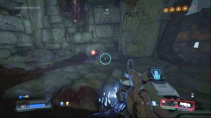 The second Elite Guard can be found before the exit from the cave at the end of the level - Doom: All secrets in The Necropolis - Doom: Secrets - Doom Game Guide & Walkthrough