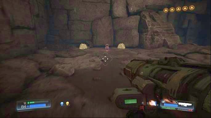 Shoot it with a rocket and a chest with collectible (Hazmatguy) will drop from it - Doom: All secrets in The Necropolis - Doom: Secrets - Doom Game Guide & Walkthrough