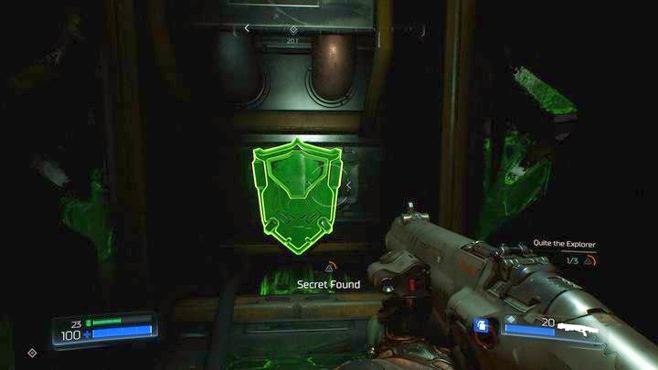 By walking through the narrow corridor you will find the first secret, an additional armor [2] - Doom: Resource Operations Walkthrough - Doom: Walkthrough - Doom Game Guide & Walkthrough