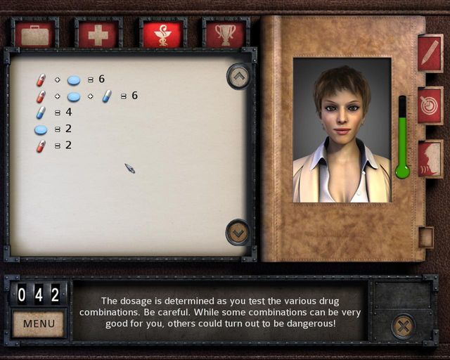 Drug power comparison - Prologue - Dracula 4: The Shadow of the Dragon - Game Guide and Walkthrough