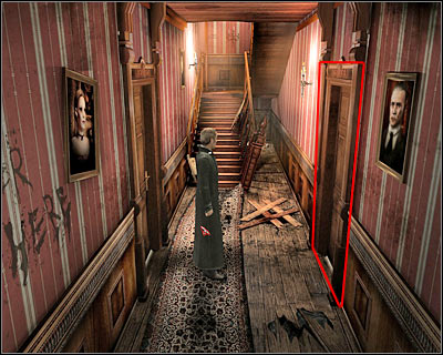 There's a safe near this door, but you might as well ignore it - Godalming Manor I - London - Dracula: Origin - Game Guide and Walkthrough