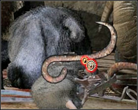 Choose the dead rat from your inventory and head back to your left - Dracula's Castle I - Transylvania - Dracula: Origin - Game Guide and Walkthrough