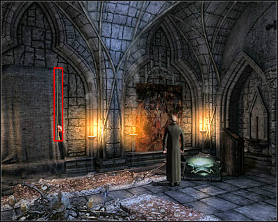 Examine the left hand of the woman and you should notice some scratches - Dracula's Castle V - Transylvania - Dracula: Origin - Game Guide and Walkthrough