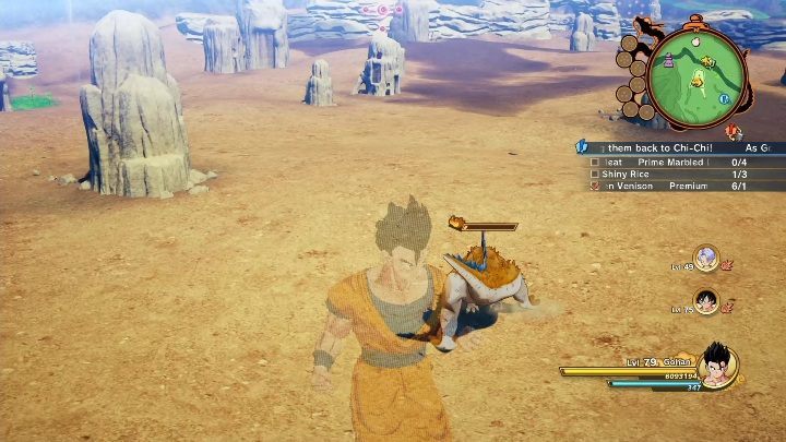 Dinosaur meat is also easy to get - Buu the Bottomless Pit | Side mission in DBZ Kakarot - Majin Buu Reborn - Dragon Ball Z Kakarot Guide