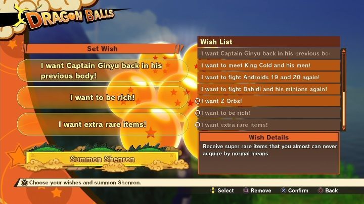 After collecting the balls, make a wish for the captain to return to the correct body - The Capitans Comeback | Side mission in DBZ Kakarot - Majin Buu Reborn - Dragon Ball Z Kakarot Guide