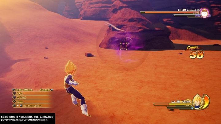 You are fighting Android 19 again (level 39), this time as Vegeta, who has finally become a Super Saiyan - Episode 3 | Android Terror Arrives | DBZ Kakarot Walkthrough - Android Terror Arrives - Dragon Ball Z Kakarot Guide