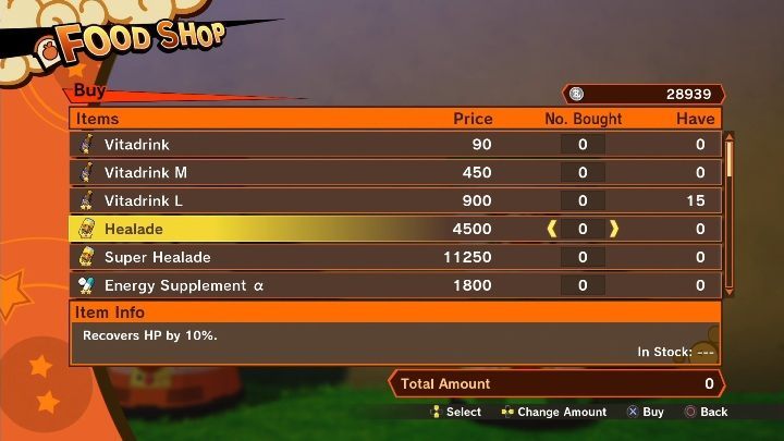 Spend the money on any healing or strengthening items - Best tips for Dragon Ball Z Kakarot - Basics - Dragon Ball Z Kakarot Guide