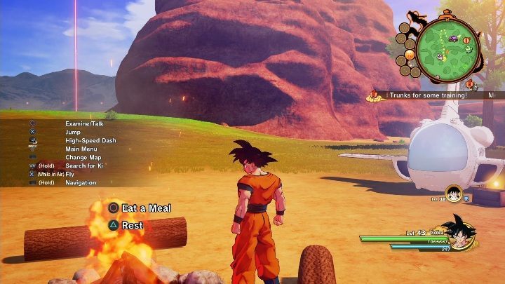 Resting by the fire regenerates Ki and the heros life - Best tips for Dragon Ball Z Kakarot - Basics - Dragon Ball Z Kakarot Guide