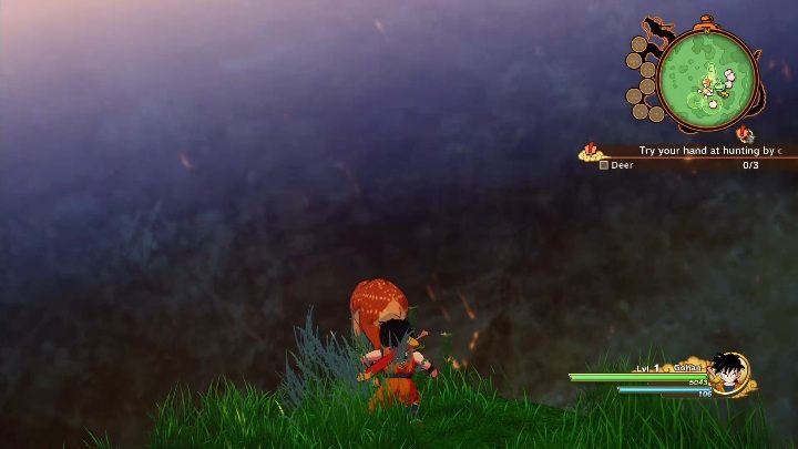 Most animals will just run away from you, so the only requirement is to chase them to get their meat - Hunting and fishing | DBZ Kakarot basics - Basics - Dragon Ball Z Kakarot Guide