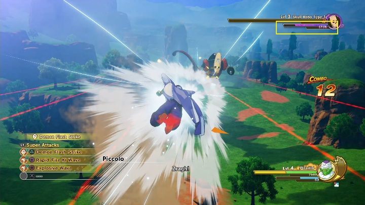The stun indicator is displayed below the enemys life bar - Combat system | DBZ Kakarot basics - Basics - Dragon Ball Z Kakarot Guide
