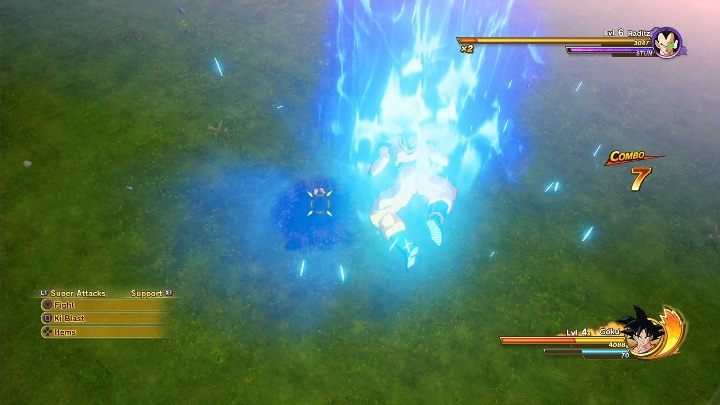 If the enemy moves away from you while you are using a super attack, you can draw them to you to continue dealing damage - Combat system | DBZ Kakarot basics - Basics - Dragon Ball Z Kakarot Guide