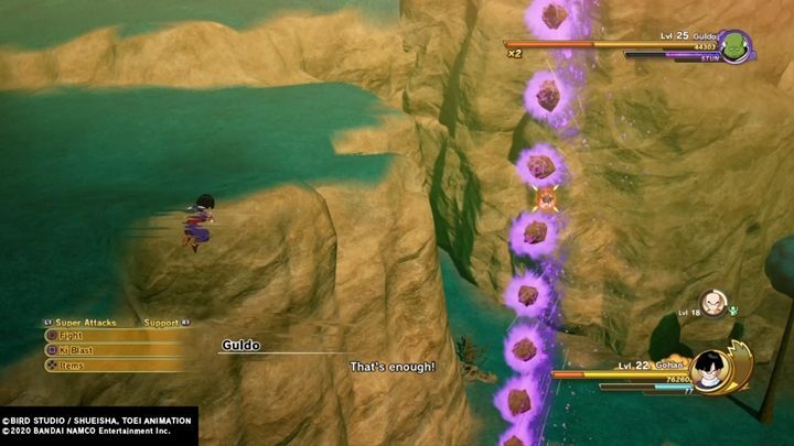 Watch the cut-scene and prepare for your first fight with a member of the Ginyu Force - Episode 4 | Evil Emperor Frieza | DBZ Kakarot Walkthrough - Evil Emperor Frieza - Dragon Ball Z Kakarot Guide