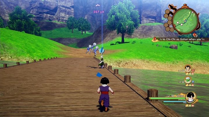 The quest will begin with a short conversation with a villager woman - Attacked Villager | Side mission in DBZ Kakarot - Evil Emperor Frieza - Dragon Ball Z Kakarot Guide