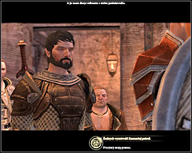 A meeting in the inn was not quite successful because Aveline was not brave enough to talk to Donnic - The Long Road - p. 2 - Act II - Dragon Age II Game Guide