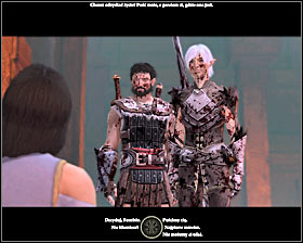 When you defeat Magister Hadrian, a conversation scene with her will start #1 - A Bitter Pill - p. 2 - Act II - Dragon Age II Game Guide
