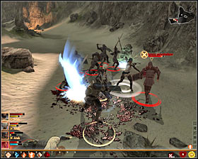 Shortly after the fight begins, I suggest attacking tevinter magister and thats because he is a mage - A Bitter Pill - p. 1 - Act II - Dragon Age II Game Guide