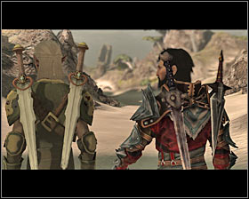 After winning the battle, it is good to look around this location (it is quite wide) as Zevran suggests - A Murder of Crows - p. 2 - Act III - Dragon Age II Game Guide