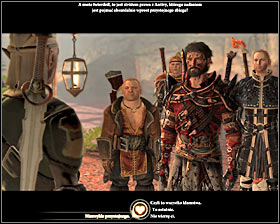 After winning the battle youll watch a cut-scene from which youll learn that an assassin youre looking for is Zevran #1, a well known character from first part of the game - A Murder of Crows - p. 2 - Act III - Dragon Age II Game Guide