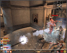 You can now use the newly obtained Magisters key to open the eastern door leading to the Danariuss chamber #1 (M18, 7) - Bait and Switch - p. 2 - Act I - Dragon Age II Game Guide