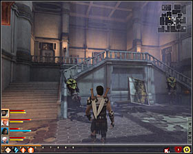 After killing all monsters examine the remains of one of the rage demons and you should notice that he has Magisters key #1 among others - Bait and Switch - p. 2 - Act I - Dragon Age II Game Guide