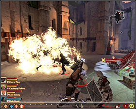 After leaving the smugglers hideout (M13, 8), youll be surprised by a group of tevinter hunters #1 - Bait and Switch - p. 1 - Act I - Dragon Age II Game Guide