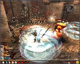 After starting the second stage of the fight, start eliminating Shades #1, because their health bars are very short and they will disappear fast - Alone - Act III - Dragon Age II Game Guide