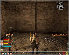 After going down the new stairs turn right twice and head towards a poorly lit corridor #1 - Remains of the Outlaw Half-Braid Silsam - Act I - Dragon Age II Game Guide