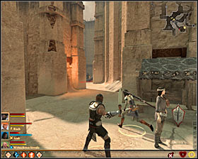 In the campsite you have to find the body of a dead messenger #1 (M28, 5) - Dark Revelation - Act I - Dragon Age II Game Guide