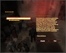 To activate the task you have to enter into interaction with the table at Mrs Selbys in the Docks #1 (M19, 10), which is available automatically after completing the additional quest Underground Trail - Search and Rescue - Act II - Dragon Age II Game Guide