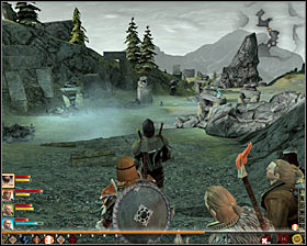 Head towards another room and use the southern exit of the cave #1, as a result, you will go back to the localization [Sundermount] (M25, 8) - The Eyes of Azure Jamos - Act II - Dragon Age II Game Guide