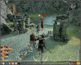 During the breaks between the attacks of assassins, eliminate corpses and archers skeletons #1, although eliminating them is not the most important matter - The Eyes of Azure Jamos - Act II - Dragon Age II Game Guide
