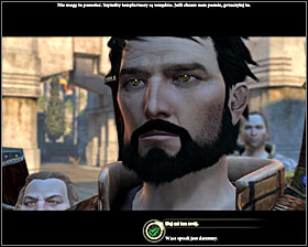 You will meet Ser Marlein Salbech east from the marketplace in Hightown1 (M3, 25) - A Noble Agenda - Act III - Dragon Age II Game Guide