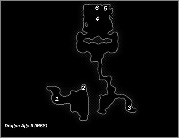 Legend - Map M57 Abandoned Thaig; Map M58 Rotting Cave and Dank Cave | Maps - Maps - Dragon Age II Game Guide