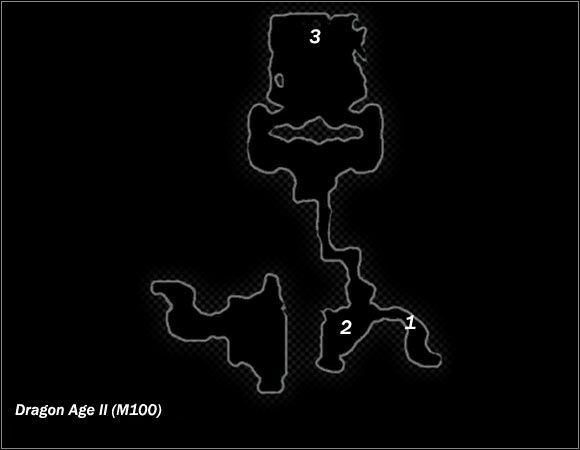 Legend - Map M99 Hidden Sewer; Map M100 Blood Mage Refuge Hideout | Maps - Maps - Dragon Age II Game Guide