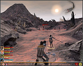 After eliminating all the monsters, look around for another dead refugee and look around where the bolters were standing and you will find rubble #1 - The Destruction of Lothering - p. 1 - Prologue - Dragon Age II Game Guide