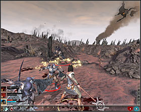 You should send at least one warrior to attack the Ogre #1 - The Destruction of Lothering - p. 2 - Prologue - Dragon Age II Game Guide