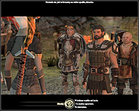 Approach the two Dalish Hunters standing beside the camp entrance #1 (M25, 2) - Long Way Home - p. 1 - Act I - Dragon Age II Game Guide