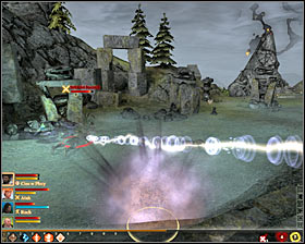 Approach the magic barrier on the left #1 (M25, 9) and try to interact with it - Long Way Home - p. 2 - Act I - Dragon Age II Game Guide