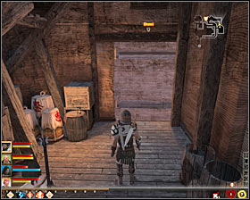 After the fight take a look around and head towards the balconies in the eastern part of the warehouse #1 - Wayward Son - p. 1 - Act I - Dragon Age II Game Guide