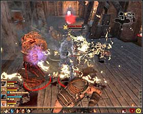 Once you enter the northern room a cutscene will start #1, during which a young woman will transform into an Abomination - Wayward Son - p. 1 - Act I - Dragon Age II Game Guide