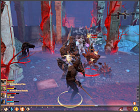 If you decide to attack the Rock Wraith Abomination, you should start off by eliminating exactly him #1 - The Deep Roads Expedition - p. 3 - Act I - Dragon Age II Game Guide