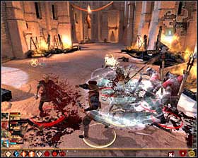 You also have to consider that two more enemy groups will join the fight, appearing nearby the inn stairs #1 - Demands of the Qun - p. 2 - Act II - Dragon Age II Game Guide